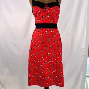 Disney Minnie Mouse Cherry Dress Womens Plus Red Pinup Rockabilly Retro